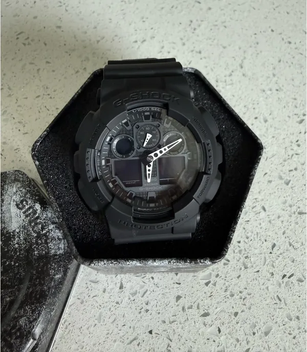 G-Shock Casio Black Resin Strap Digital Analog Men’s Watch | GA100-1A1 - Image 4