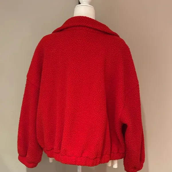 Old Navy Red Fleece Zip-Up Jacket Size XL - Image 4