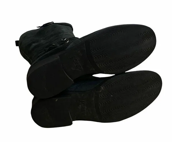 J. CREW Moto Biker Women’s Sz 8 Buckle Motorcycle Black Suede Leather Boots - Image 8