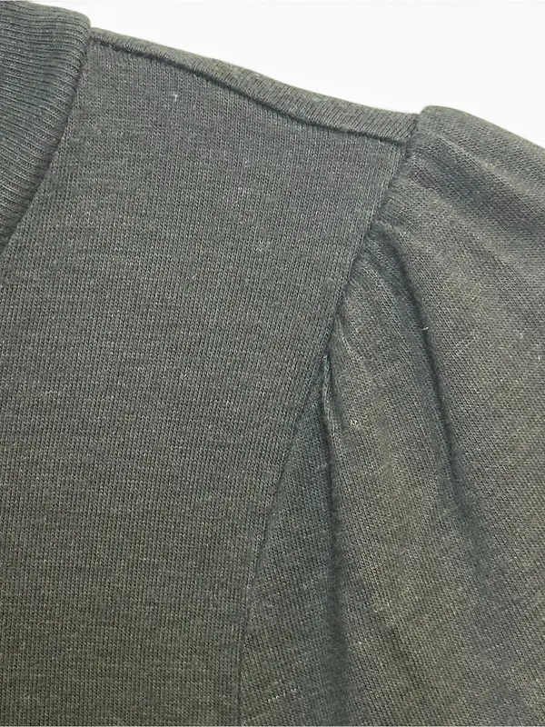 Madewell Black Puff Sleeve Top Women’s Large Alpaca Blend 3/4 Sleeve - Image 6