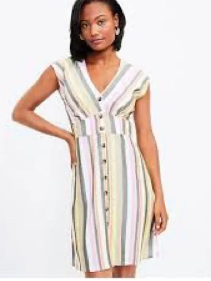 Loft Ann Taylor Striped colorful size 14 dress - Image 7