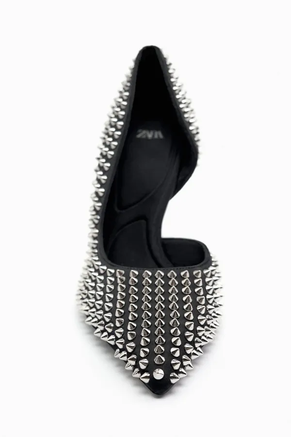 studded heels high heel shoes in black - Image 2