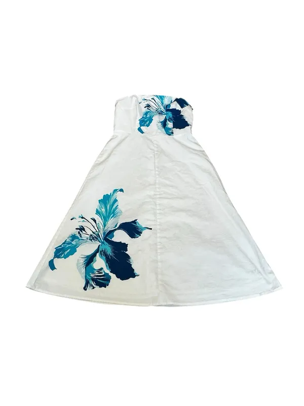 Vintage Y2K Express Strapless Midi Dress Floral Cocktail Party Summer Vacation - Image 2