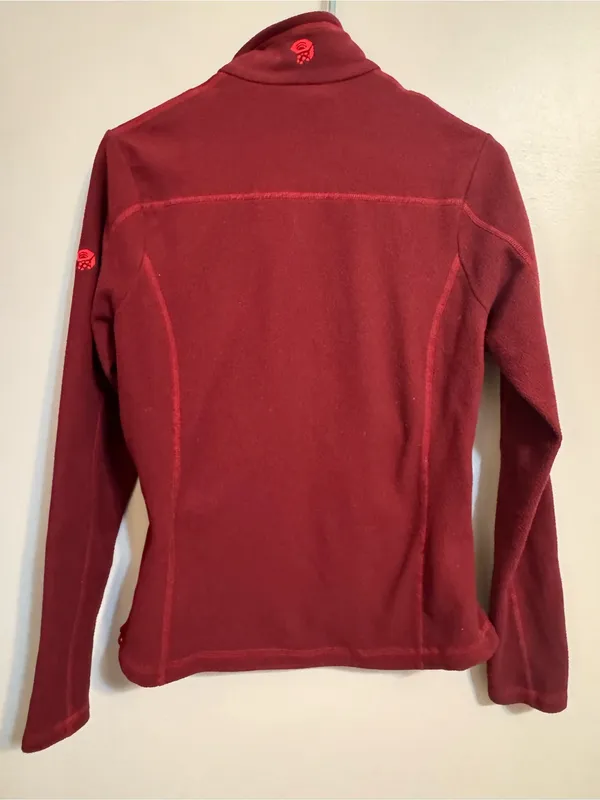 Mountain Hardwear Women’s Small Burgundy Full Zip Fleece Jacket Outdoor - Image 3