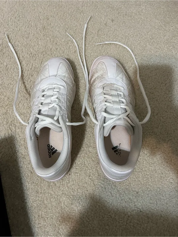 Adidas Women’s White Athletic Sneakers/Cheer Shoes - Image 3