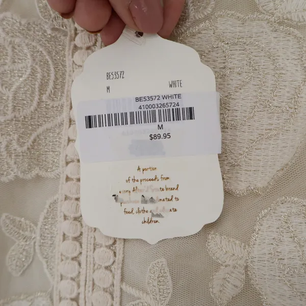 Altard State White Floral Lace V-Neck Sleeveless Fit & Flare Dress M - Image 4