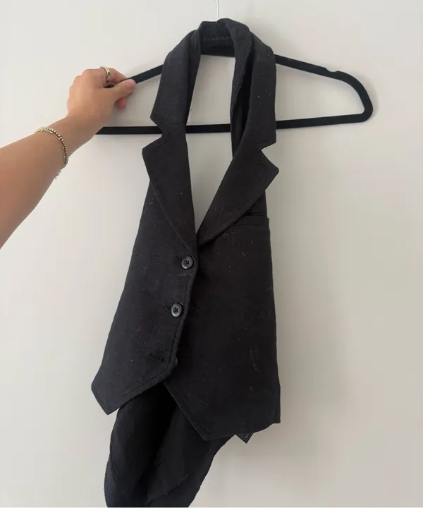 Free People black denim halter top M - Image 4