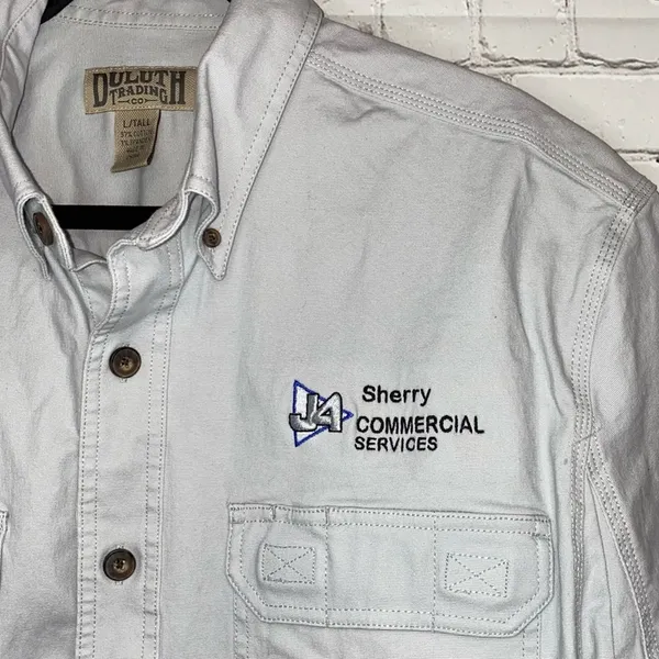 Duluth Trading Co Work Shirt Large‎ Tall Button Front Utility Shirt - Image 2