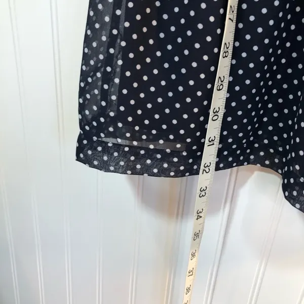 Mimi Chica Navy & White Polka Dot Flutter Sleeve Blouson Dress Size XS - Image 12