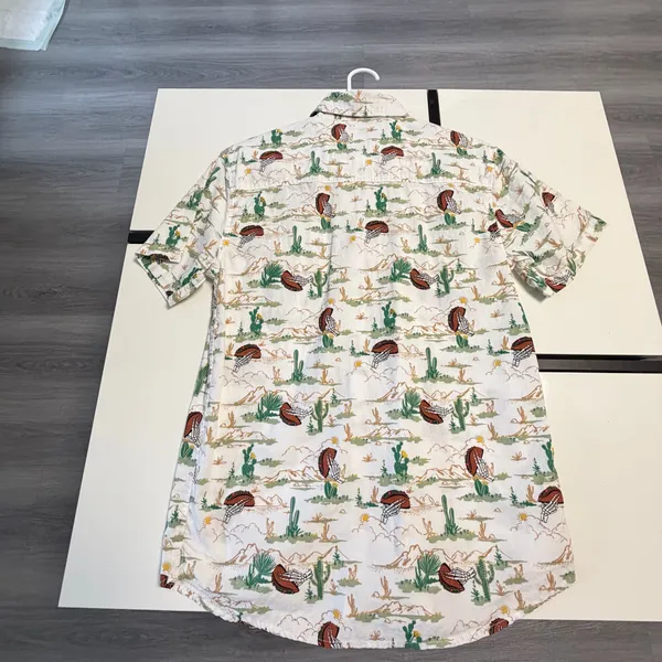 Fresh Vibes S Cotton Spooky Summer Desert Taco Skeleton Button Up Shirt 🌮💀 - Image 5