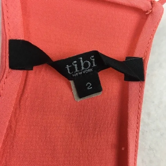 TIBI Silk Coral Orang Sleeveless Halter Top 2 - Image 8