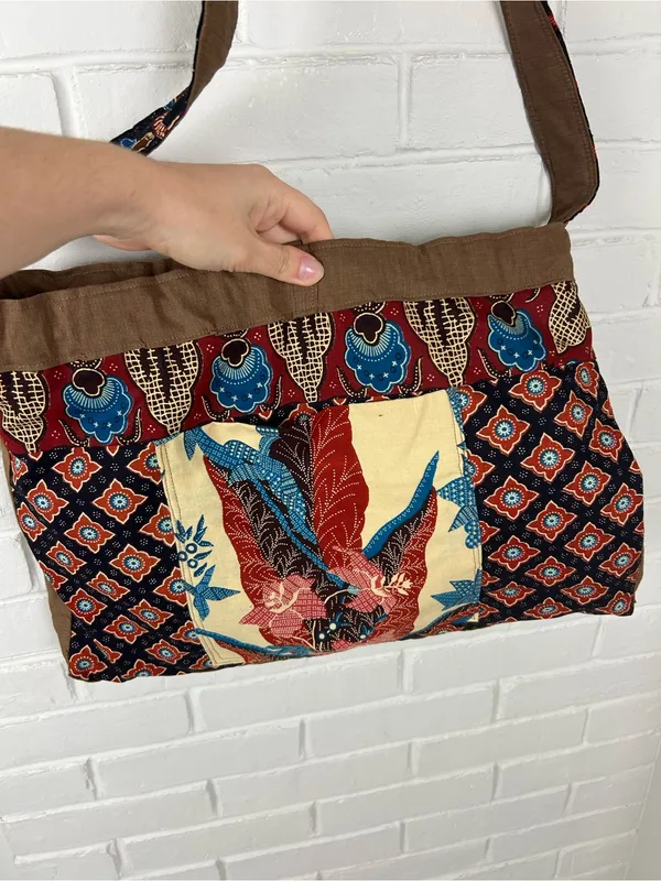 Handmade Vintage Boho Print Cloth Bag - Image 6