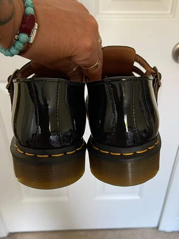 DR. MARTENS 8065 Black Patent Leather Mary Jane Double Strap Buckle Shoes Size 9 - Image 7