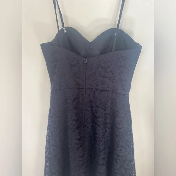 Wtoo Watters Navy Lace Sweetheart Spaghetti Strap Dress Size 4 - Image 8