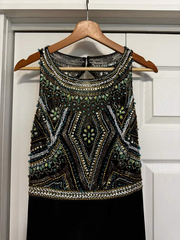 Beaded Formal / Prom Dress Black Size 10 - Image 2