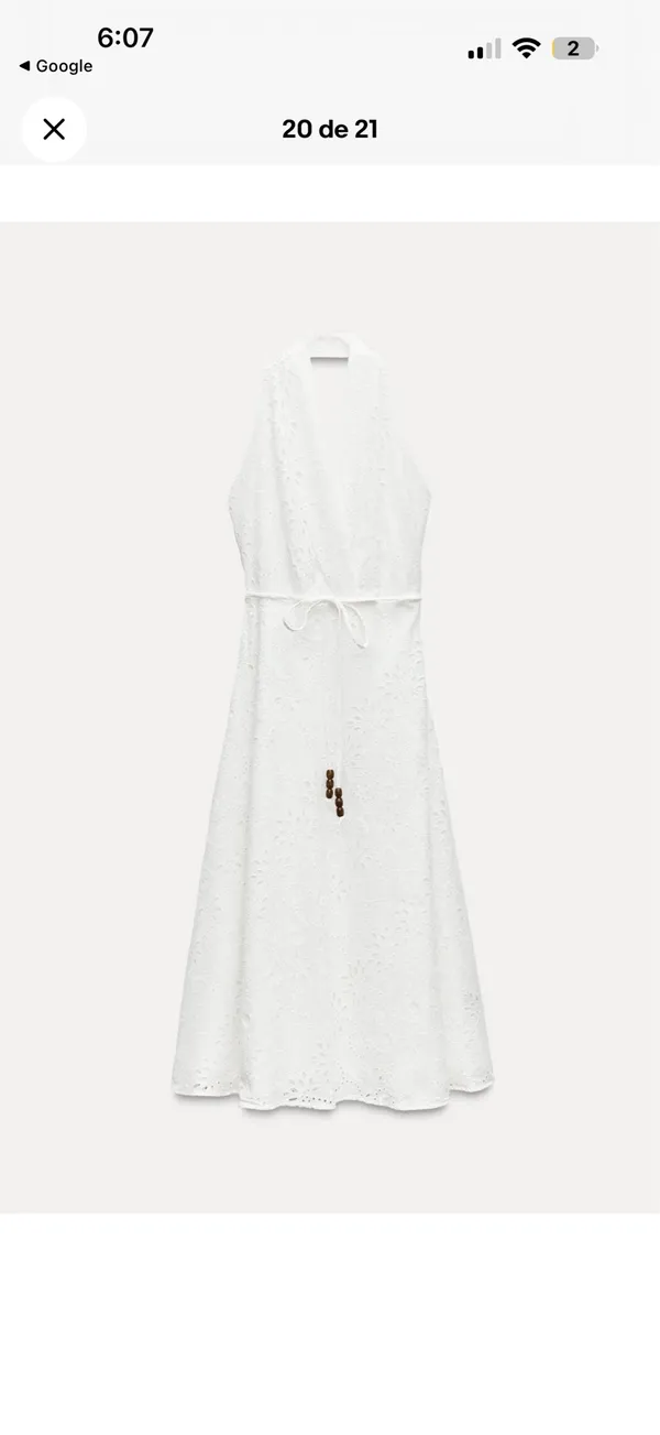Zara White One-Shoulder Eyelet Midi Dress - Image 4