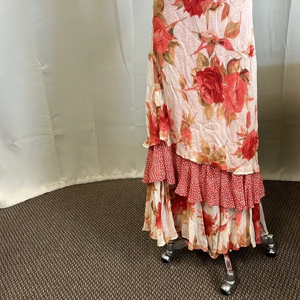 Twyla Blu Floral Maxi Skirt with Red Roses - Image 2