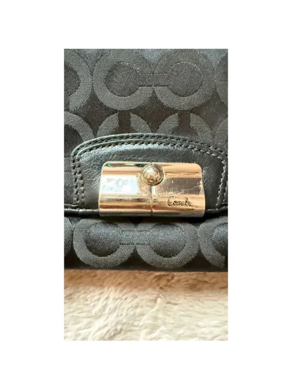 Coach Kristin Lurex Signature Op Art Wristlet Clutch Black F45131 - Image 12