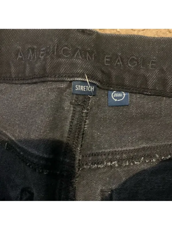 AMERICAN EAGLE Black Straight Leg Jeans size 4 Regular - Image 4
