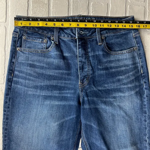 American Eagle Vintage Hi Rise Jeans Womens 12S Short Denim Blue Button Fly‎ - Image 9