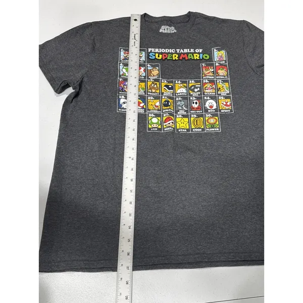 Super Mario Periodic Table Graphic T-Shirt Short Sleeve Tee Size L Casual Gamer - Image 7