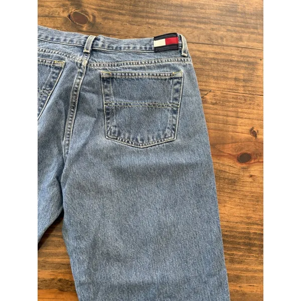 Tommy Hilfiger Jeans Womens 13/30 Vintage Freedom Y2K Pants Flag Patch USA Adult - Image 3