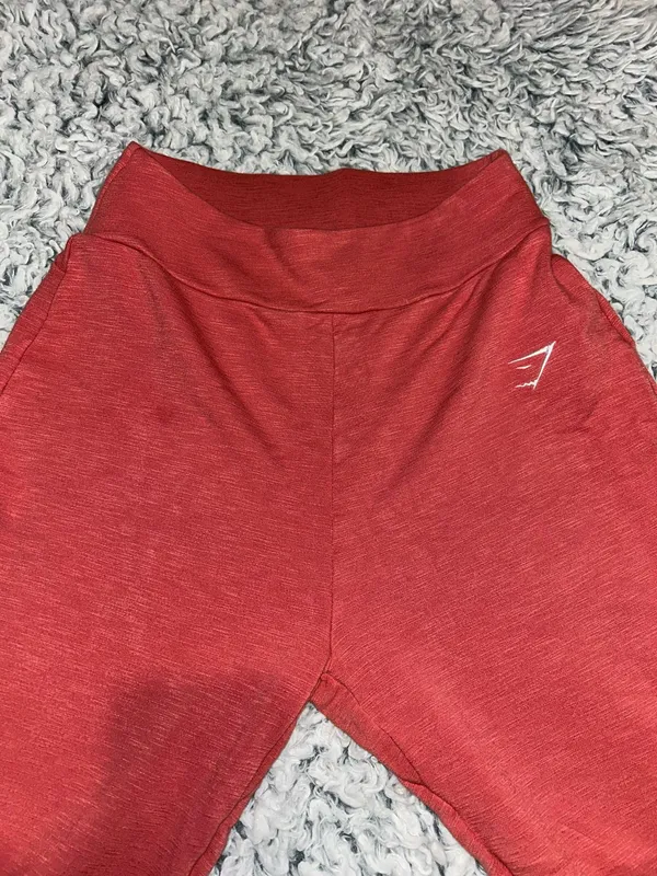 Gymshark Lounge Joggers Coral/Reddish Color With Drawstrings - Image 3