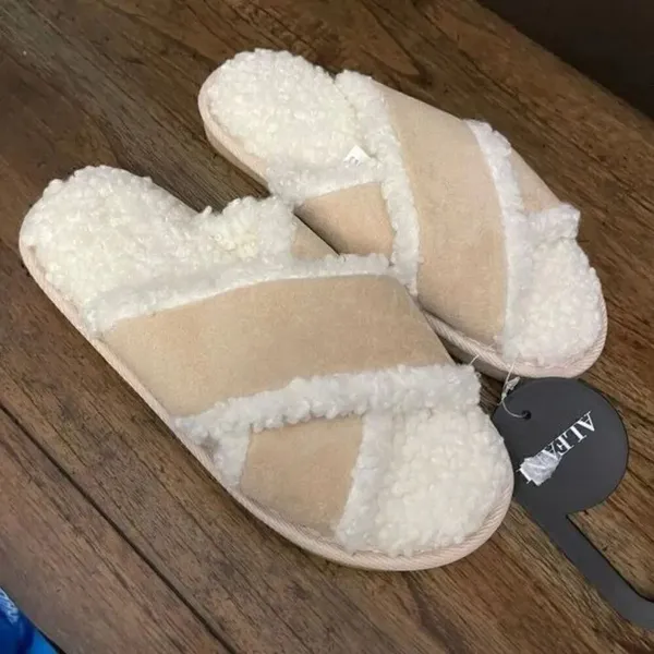 Alfani Crossband Faux Fur & Sherpa Slippers - Image 3