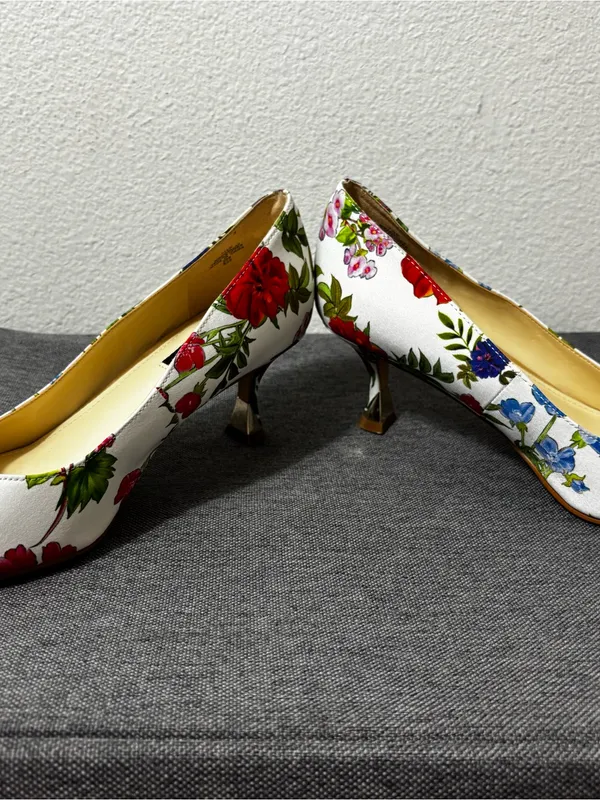 Nine West Ariella2 Floral Pointed Toe Kitten Heel Pumps 7.5 - Image 5