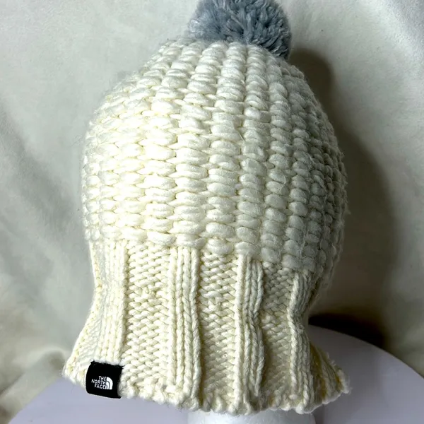 The North Face Unisex Triple Cable Cott Pom Beanie cream One Size - Image 6