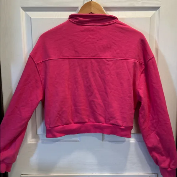 SheIn Fashion Quarter Zip Banded Bottom Cropped Sweatshirt Size M - Image 5