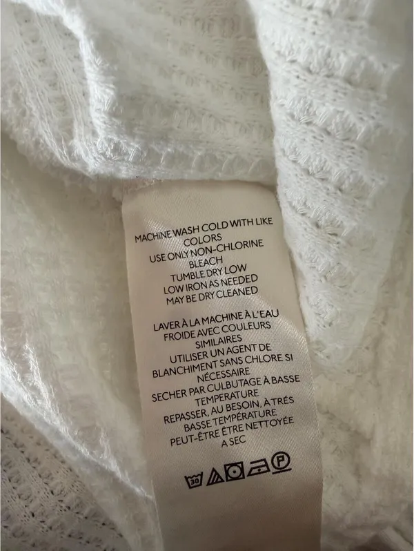 Free People We The Free Women's White Waffle Knit V-Neck Sweater Extra Small - Image 11