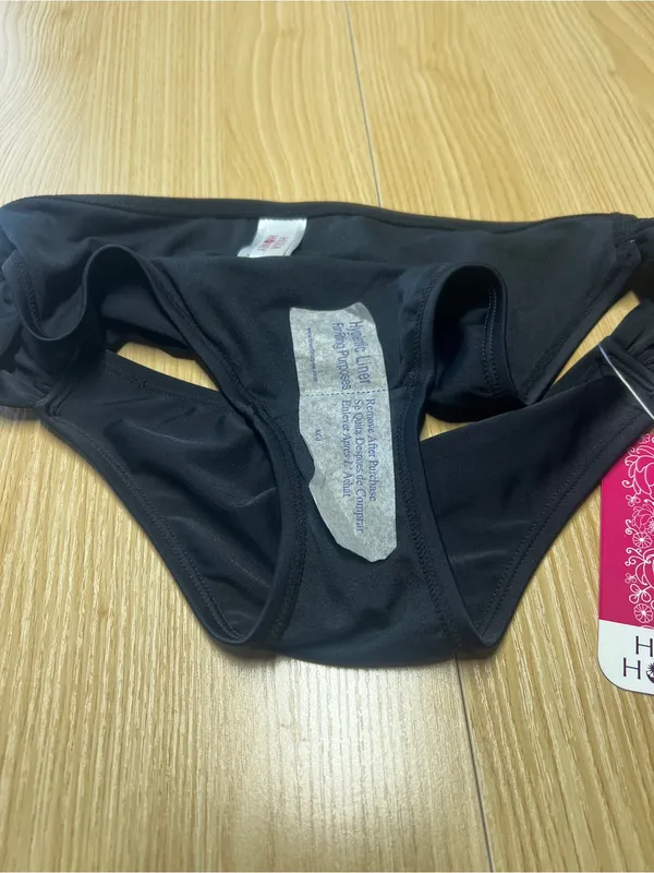 Hula Honey Malibu Black Ruched Side-Tab Hipster Bikini Bottom Size L - Image 9