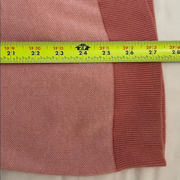 Banana Republic Pink Lace Birdseye Stitch Knit Sweater Polo Womens Medium Preppy - Image 8