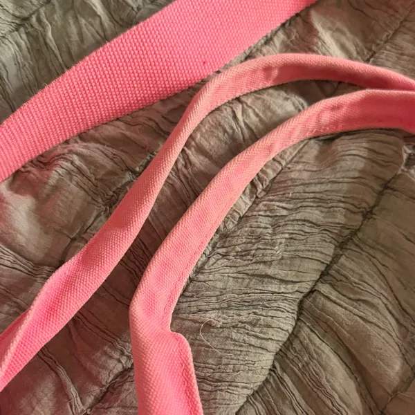 PINK Victoria's Secret Neon Pink Canvas Duffle Bag - Image 4