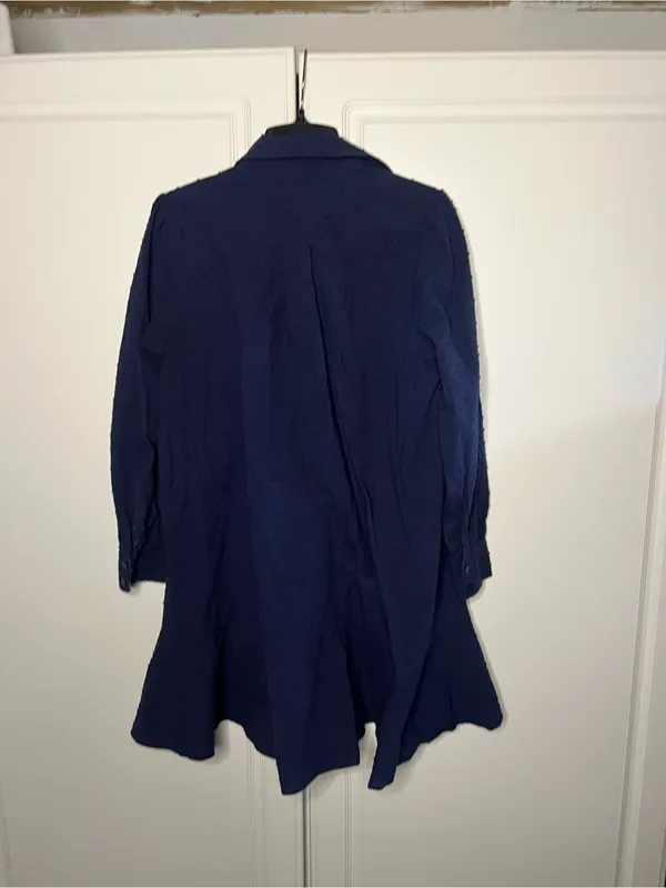 Tuckernuck Callahan Navy Swiss Dot Shirt Dress - Image 15