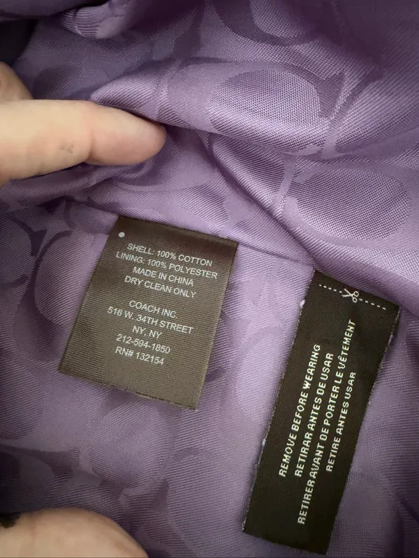 Coach Purple velvet coach jacket Size L - Image 5