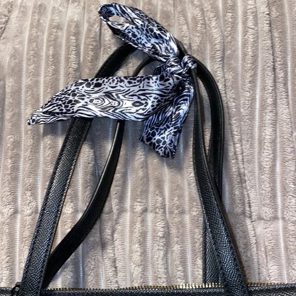 London fog black bag shoulder bag with ribbon multi pocket medium size​​​ - Image 3