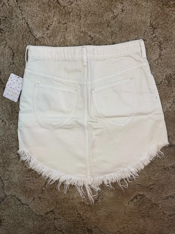 Free People We The Free Bailey Denim Mini Skirt Coconut NWT Size 26 - Image 2