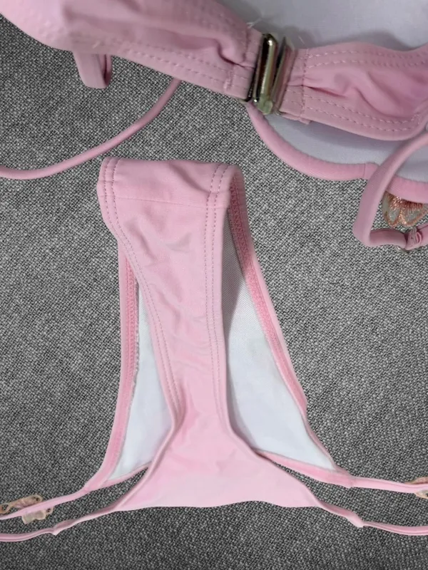 Pink Butterfly Shell Bikini Set Size Medium - Image 7