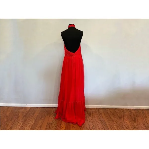 Mac Duggal 68209 Asymmetrical Halter Neck Tiered A Line Gown Size 10 - Image 6