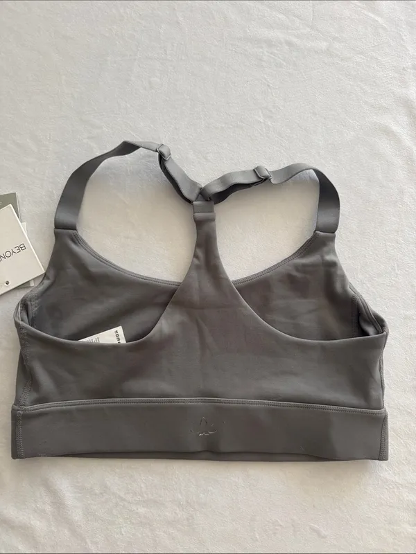 Beyond Yoga Charcoal Racerback Sports Bra with Adjustable Straps - Image 3