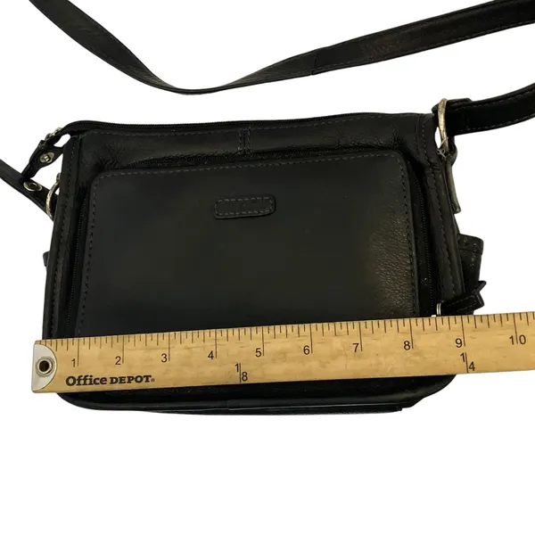 Vintage Fossil Black Leather Shoulder Bag - Image 9