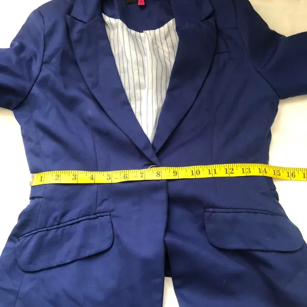 New Look blue single button fitted blazer long sleeve office siren core #2000s #y2k - Image 6