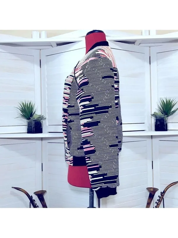 Anthropologie Weston Quilted Bomber Jacket Pink Black Small - Image 8