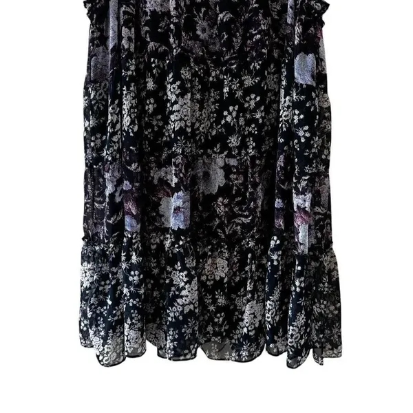 Urban Outfitters Kimchi Blue Babydoll Navy Floral Tiered Mini Lined SZ L #2423 - Image 4