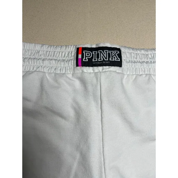 Victoria's Secret PINK White Everyday Lounge Casual Jogger Rainbow Logo Size M - Image 4