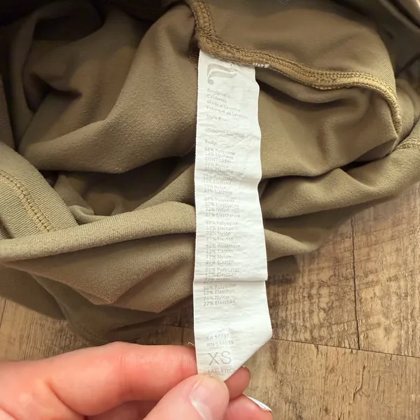 Fabletics Powerhold Olive Green High-Waist Strappy Leggings XS - Image 5