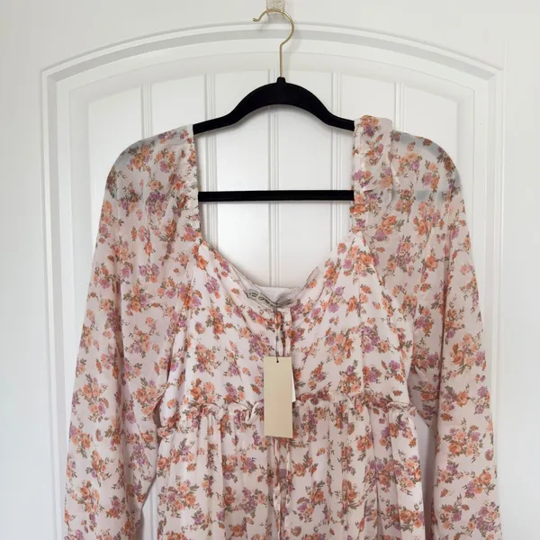 All In Love XL Long Sleeve Tiered Floral Ruffle Dres‎s Cottagecore Whimsigoth - Image 4