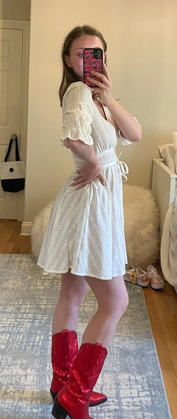 For Love & Lemons White Lace Dress - Image 3